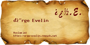 Ürge Evelin névjegykártya